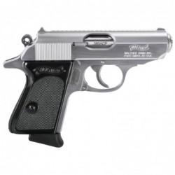 View 2 - Walther PPK, 380ACP, 3.6" Barrel, Steel Frame, Stainless Finish, Fixed Sights, 6Rd, 2 Magazines 4796001