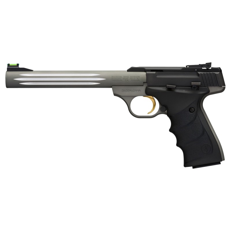 Browning Buck Mark, Lite, Semi-automatic, 22LR, 7.25" Fluted Barrel, Aluminum Frame, Gray Finish, URX, 10Rd, Fiber Optic 051462