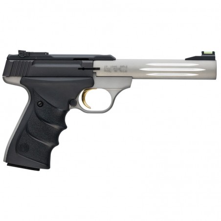 Browning Buck Mark, Lite, Semi-Automatic, 22LR, 5.5" Fluted Barrel, Aluminum Frame, Gray Finish, URX Grip, 10Rd, Fiber Optic Fr