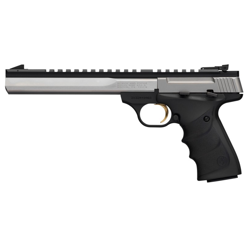 Browning Buck Mark, Contour, Semi-automatic, 22LR, 7.25" Barrel, Aluminum Frame, Stinless Finish, URX Grip, 10Rd, Optics Rail 0