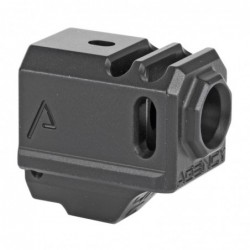 View 2 - Agency Arms Glock 43 Compensator, Features two chamber design-2 vertical ports and 2 side venting ports, Front sight hole, Two
