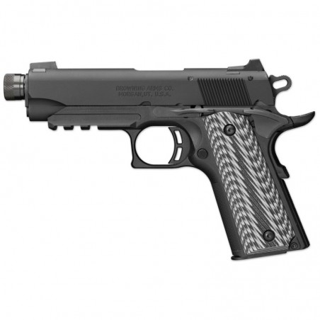 Browning 1911-22, Black Label, Suppressor Ready With Rail, Semi-automatic, Compact, 22LR, 4.25" Threaded Barrel, Aluminum Slide