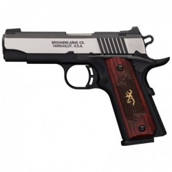 Browning 1911-380, Black Label, Medallion, Pro Compact, Semi-automatic, 380ACP, 3.63" Barrel, Aluminum Frame, Black And Stainle