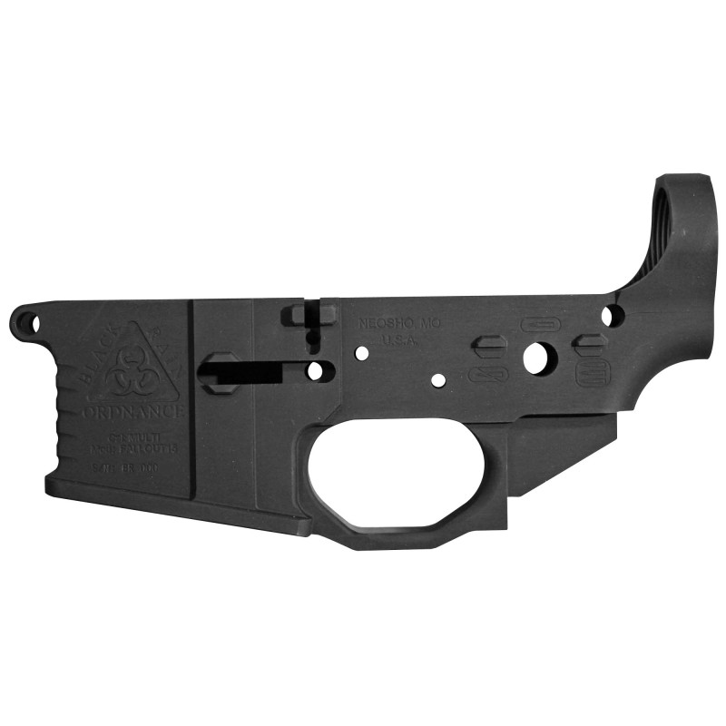 Black Rain Ordnance Lower Receiver, Semi-automatic, 223 Rem/556NATO, Black Finish, 7075 Billet Aluminum Frame, Beveled Mag Well