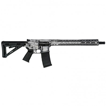 Black Rain Ordnance SPEC15, Semi-automatic, 223 Rem/556NATO, 16" Barrel, Black and White Battleworn Finish, Magpul MOE Furnitur