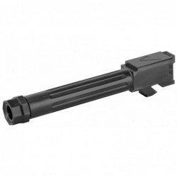View 1 - Agency Arms Mid Line Barrel, 9MM, Black Nitride Finish, Threaded And Fluted, Fits Glock 19 Gen 5 MLG19G5T-FDLC