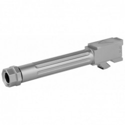 View 1 - Agency Arms Mid Line Barrel, 9MM, Stainless Finish, Threaded And Fluted, Fits Glock 19 Gen 5 MLG19G5T-FSS