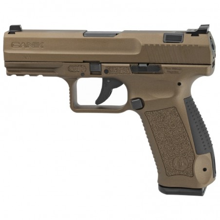 CANIK TP9DA, Striker Fired, Double/Single Action , 9MM, 4.07" Match Grade Barrel, Polymer Frame, Burnt Bronze Finish, Dovetail