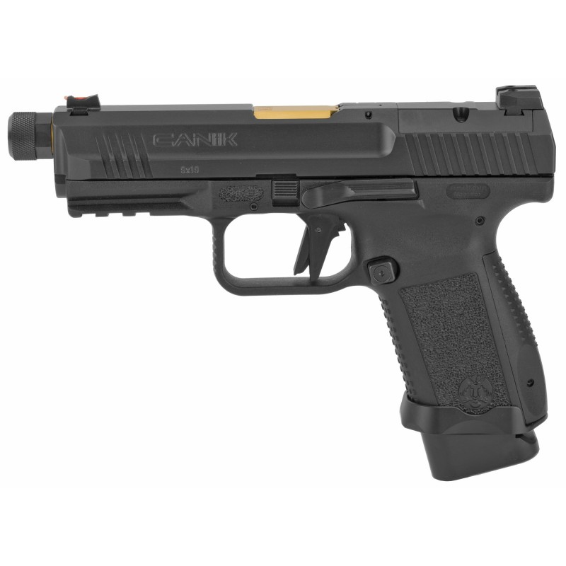 CANIK TP9SF Combat Executive, Striker Fired, 9MM, 4.73" Salient PVD Gold Finish Threaded Barrel, Polymer Frame, Aluminium Speed