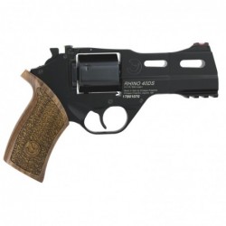 View 2 - Chiappa Firearms Rhino 40DS Revolver, DA/SA, 9MM, 4" Barrel, Alloy, Black Finish, Walnut Grips, 6Rd, 3 Moon Clips, Fiber optic