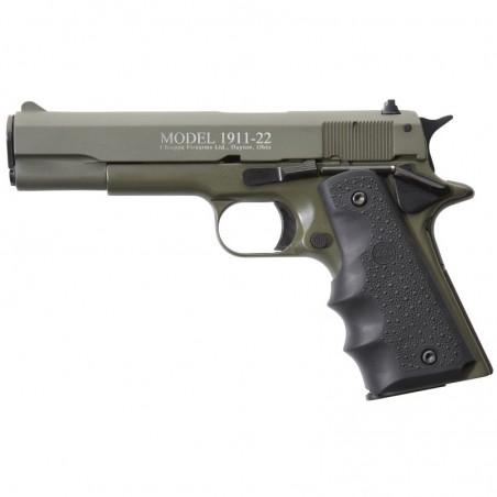 Chiappa Firearms 1911, Semi-automatic, 1911, Full Size, 22LR, 5" Barrel, Alloy Frame, OD Green Finish, Hogue Grips, 10Rd, Adjus