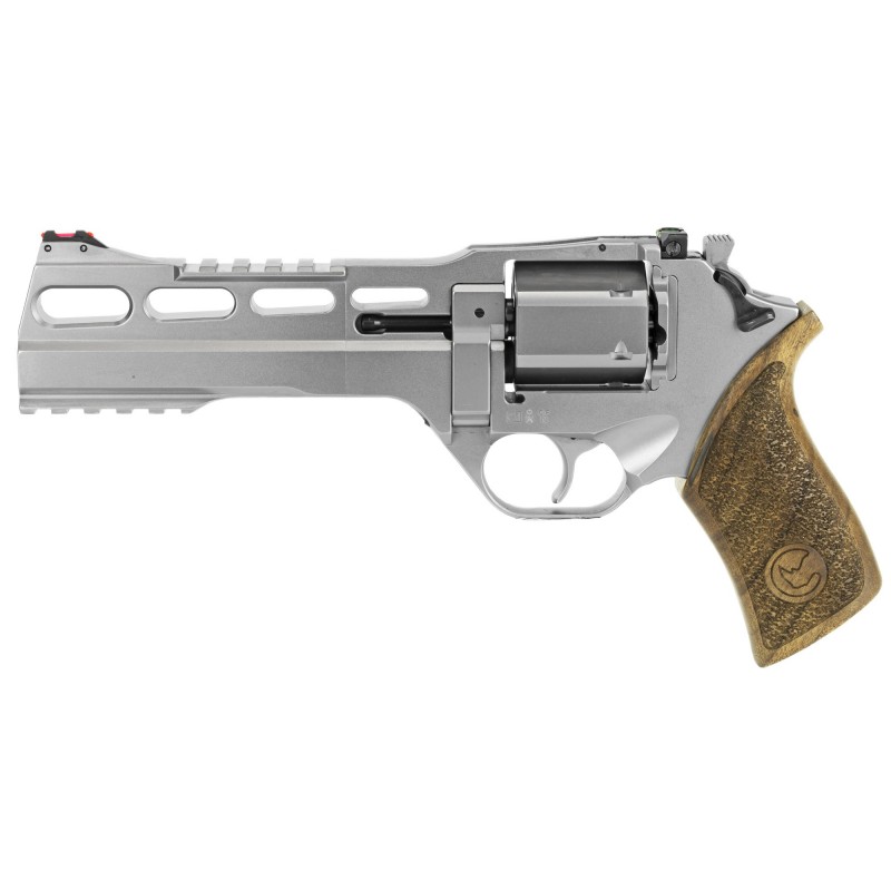 Chiappa Firearms Rhino Single Action Revolver, Single Action Only, 357 Magnum, 6" Barrel, Alloy Frame, Nickel Finish, 6Rd, 3 Mo