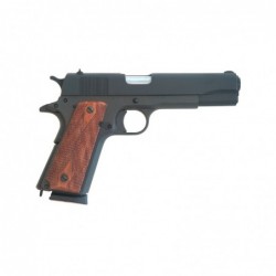 View 1 - Cimarron 1911A1, 45ACP, 5" Barrel, Steel Frame, Black Finish, Wood Grips, Fixed Sights, 8Rd 1911