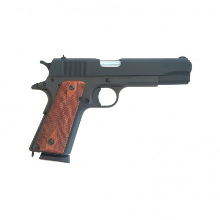 Cimarron 1911A1, 45ACP, 5" Barrel, Steel Frame, Black Finish, Wood Grips, Fixed Sights, 8Rd 1911