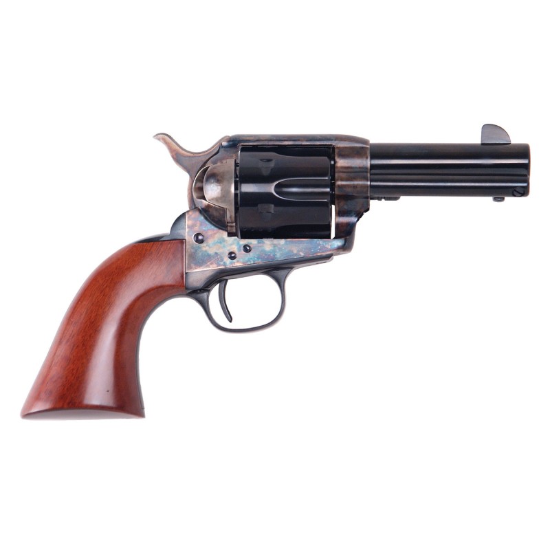 Cimarron New Sheriff, 45LC, 3.5" Barrel, Steel Frame, Case Hardened Finish, Wood Grips, 6Rd CA332