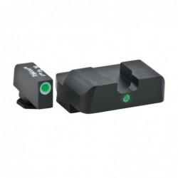 AmeriGlo I-Dot 2 Dot Sights for Glock 20,21,29,30,31,32,36, Green with White Outline, Front and Rear Sights GL-102
