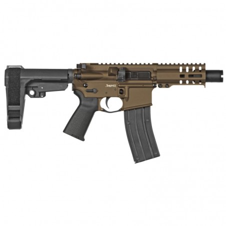 CMMG Mk4 Banshee, Semi-automatic Pistol, 22LR, 4.5" Barrel, Aluminum Frame, Midnight Bronze Cerakote, 25Rd, CMMG RipBrace Pisto