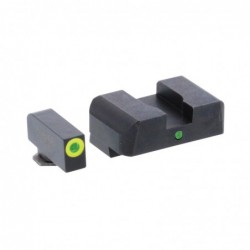 AmeriGlo Pro I-Dot 2 Dot Sights for Glock 17,19,22,23,24,26,27,33,34,35,37,38,39, Green/Green, Front and Rear Sights GL-301