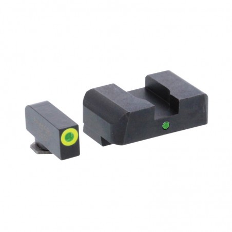 AmeriGlo Pro I-Dot 2 Dot Sights for Glock 17,19,22,23,24,26,27,33,34,35,37,38,39, Green/Green, Front and Rear Sights GL-301