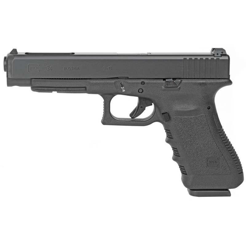 Glock 34 Semi-automatic Striker Fired Full Size 9MM 5.31" Black 10Rd 2 Mags Competition Adjustable Sights PI3430101 Polymer Mat