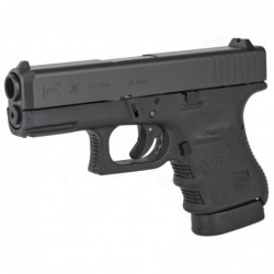 View 3 - Glock 36 Semi-automatic Striker Fired Sub-Compact 45 ACP 3.78" Black 6Rd 2 Mags Fixed Sights PI3650201FGR Polymer Matte