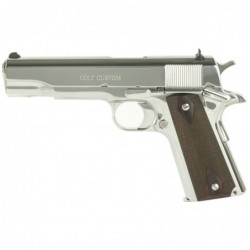 Colt's Manufacturing Government, Semi-automatic, 1911, 45 ACP, 5" Barrel, Steel Frame, Bright Stainless Finish, 7Rd, White Dot