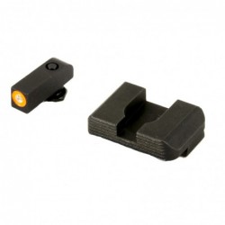 AmeriGlo Hackathorn, Sight, For Glock 43 and 43, Front/Rear, Green Tritium Orange Outline Front, Black Serrated Rear GL-436