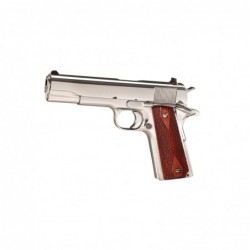 View 1 - Colt's Manufacturing Government 1911, Full Size, 38 Super, 5" Barrel, Steel Frame, Bright Stainless Finish, Wood Grips, Fixed S