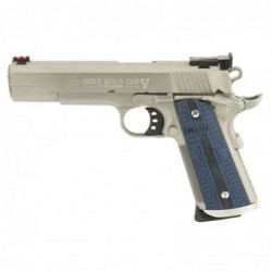 Colt's Manufacturing Gold Cup Trophy, Semi-automatic, 45 ACP, 5" Barrel, Steel Frame, Stainless Finish, 8Rd, Fiber Optic Front,