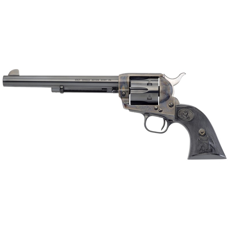 Colt's Manufacturing Single Action Army, 45LC, 7.5" Barrel, Steel Frame, Color Case Hardened Frame, Blued Barrel & Cylinder, Bl