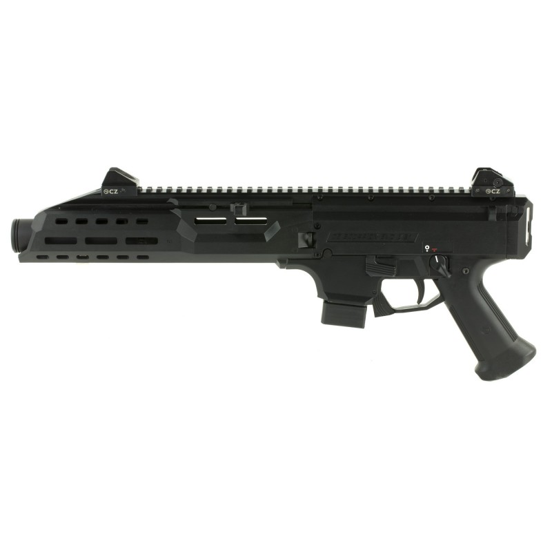 CZ Scorpion EVO 3 S1, 9MM, 7.7" Threaded Barrel, 1/2x28 RH & 18x1 Thread Pitches, Polymer Frame, Black Finish, Extended Forearm