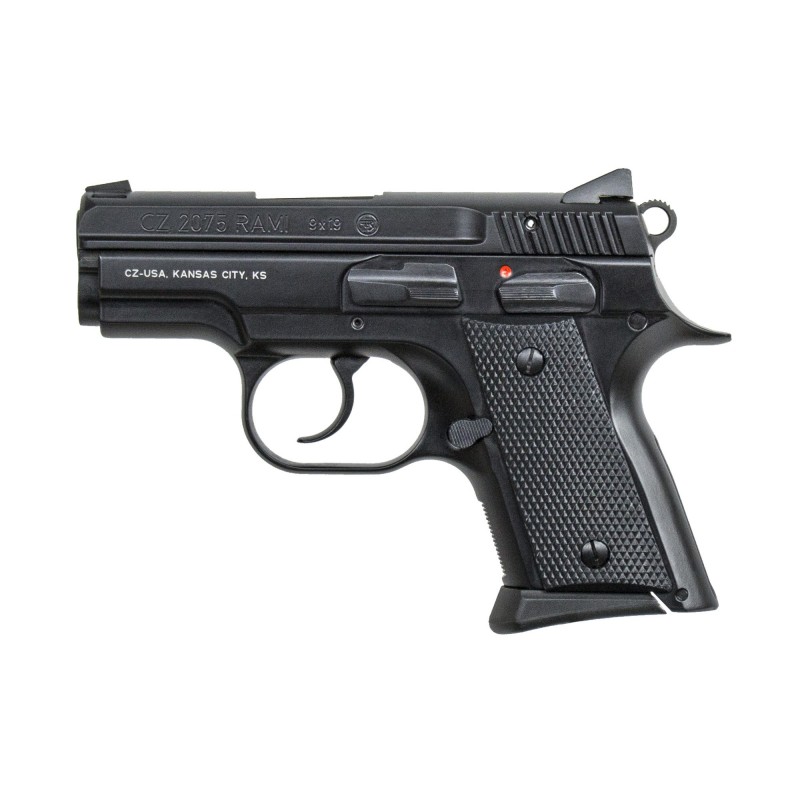 CZ 2075 RAMI B, Semi-Automatic, DA/SA, Compact, 9MM, 3" Cold Hammer Forged Barrel, Alloy Frame, Black Finish, Rubber Grips, Fix