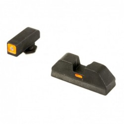 AmeriGlo CAP - Combative Application Pistol Sight, Fits Glock 20,21,29,30,31,32,36, Green/Orange, Green Tritium Front Sight Wit