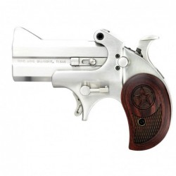 View 1 - Bond Arms Cowboy Defender Derringer 357 Magnum 3" Silver Rosewood 2Rd Without Trigger Guard Ambidextrous 21oz CD357MAG Stainles