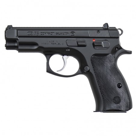 CZ 75 Compact, Semi-Automatic, DA/SA, Compact, 9MM, 3.7" Cold Hammer Forged Barrel, Steel Frame, Black Finish, Plastic Grips, F