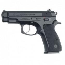 View 1 - CZ 75 Compact, Semi-Automatic, DA/SA, Compact, 9MM, 3.75" Cold Hammer Forged Barrel, Steel Frame, Black Finish, Plastic Grips,