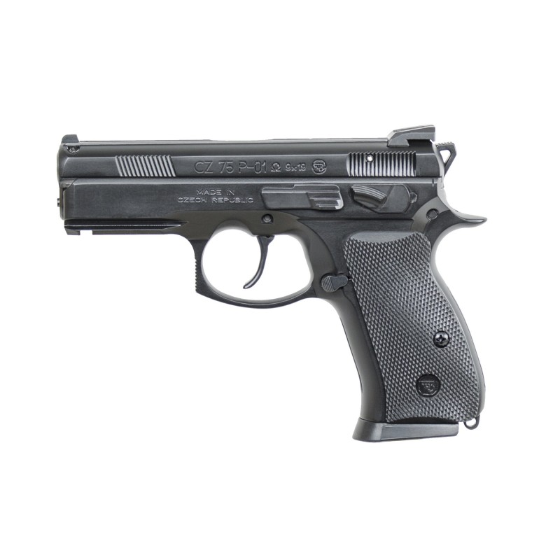 CZ 75 P-01 Omega, Semi-Automatic, DA/SA Compact, 9MM, 3.75" Cold Hammer Forged Barrel,  Alloy Frame, Black Finish, Fixed Sights