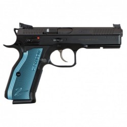 View 2 - CZ Shadow 2, Semi-automatic, DA/SA, Full Size Pistol, 9MM, 4.89" Barrel, Steel Frame, Black Finish, Aluminum Blue Grips, 17Rd,