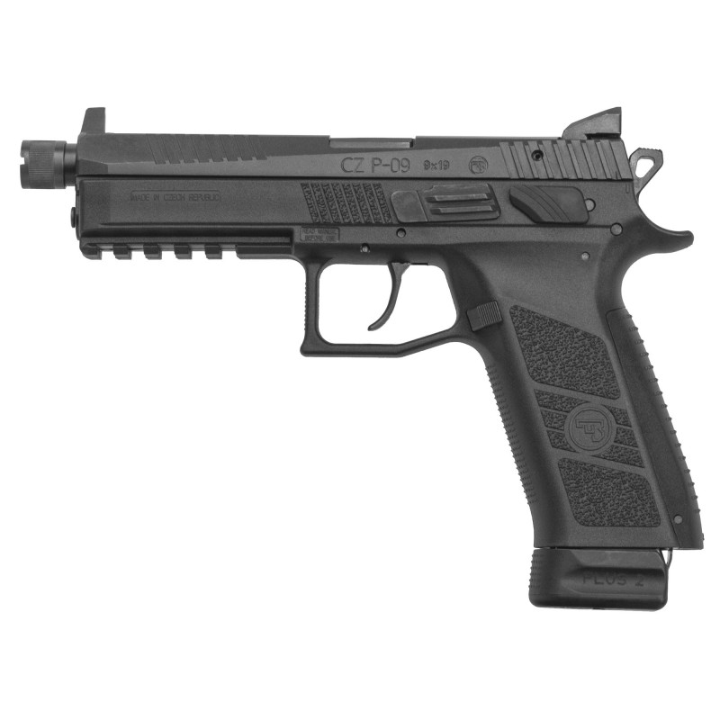 CZ P-09, Semi-Automatic, DA/SA, Supressor Ready, Full Size, 9MM, 5.15" Cold Hammer Forged Threaded Barrel, Polymer Frame, Black