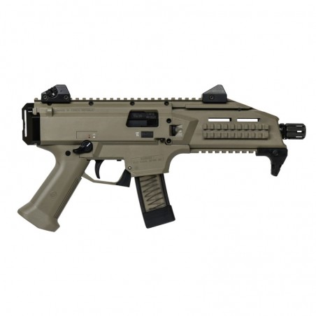 CZ Scorpion EVO 3 S1, 9MM, Semi-Automatic, 7.7" Threaded Barrel, 1/2X28 Thread Pitch, Polymer  Frame, FDE Finish, 20 Rounds 913