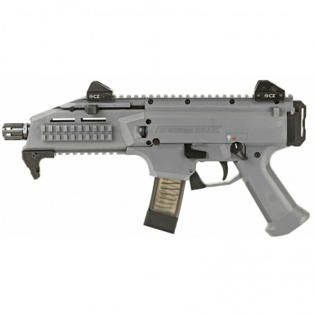 CZ Scorpion EVO 3 S1, Semi-automatic, 9MM, 7.7"Threaded Barrel, Polymer Frame, Battleship Grey Finish, 20Rd 91356