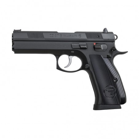 CZ 97B, Semi-automatic, DA/SA, Full Size, 45 ACP, 4.5" Cold Hammer Forged Barrel, Steel Frame, Black Finish, Wood Grips, 2-10Rd