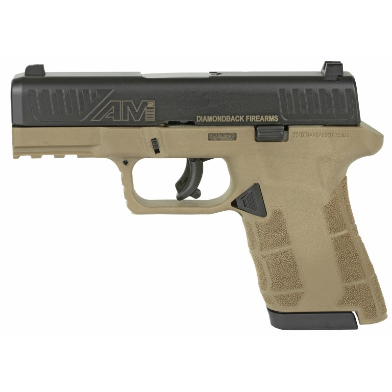 Diamondback AM2, Semi-automatic Pistol, Striker Fired, 9MM, 3.5" Barrel, Polymer Frame, Flat Dark Earth Finish with Black Slide