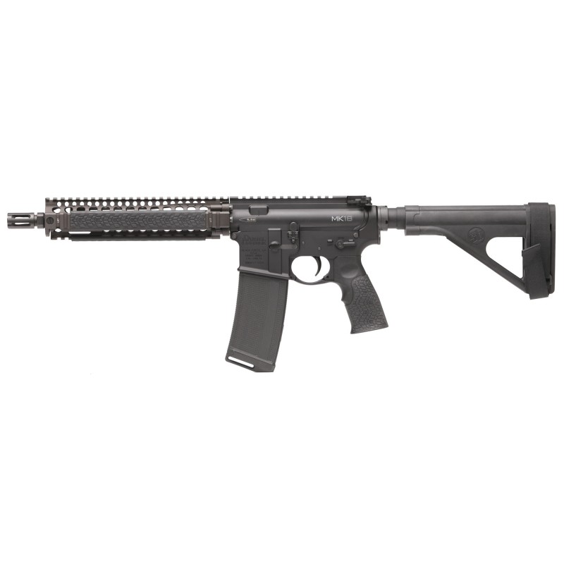 Daniel Defense MK18, Semi-automatic Pistol, 556NATO, 10.3" Cold Hammer Forged Barrel, Aluminum Frame, SB Tactical SBA3 Brace, B