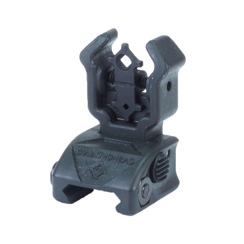 Diamondhead USA, Inc. Polymer Diamond Sight, Fits AR Rifles, Flip-up Rear Sight, with NiteBrite Insert, Black Finish 1401