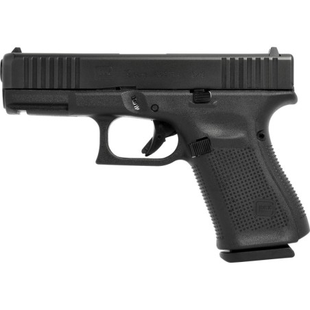 Glock 19 GEN 5 Semi-automatic Striker Fired Compact 9MM 4.02" Black Interchangeable 15Rd 3 Mags Front Serrations Fixed Sights G