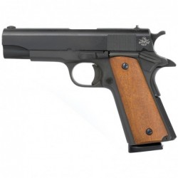 View 1 - Armscor Rock Island 1911, Commander Size, 45ACP, 4.25" Barrel, Steel Frame, Parkerized Finish, Wood Grips, Fixed Sights, 1 Maga