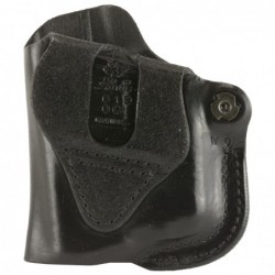 View 2 - DeSantis Gunhide Mini Scabbard Belt Holster, Fits Glock 43 with Streamlight TLR6, Right Hand, Black Leather 019BA0CZ0