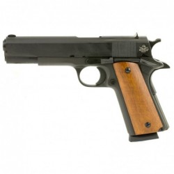 View 1 - Armscor Rock Island 1911, Full Size, 9MM, 5" Barrel, Steel Frame, Parkerized Finish, Wood Grips, Fixed Sights, 9Rd, Fired Case