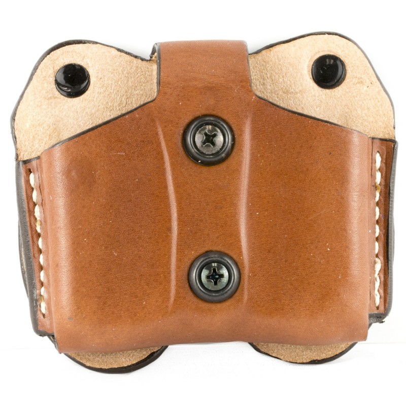 DeSantis Gunhide Double Magazine Pouch, Single Stack 9MM/40, Ambidextrous, Tan Leather A01TJEEZ0